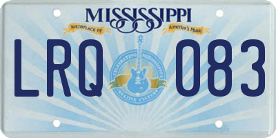 MS license plate LRQ083