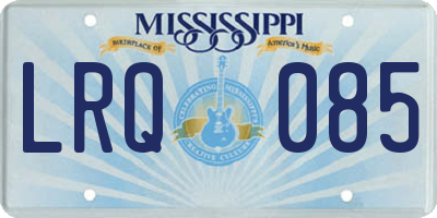 MS license plate LRQ085