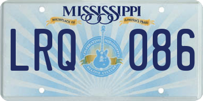 MS license plate LRQ086