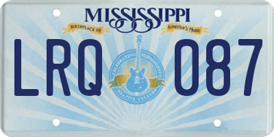 MS license plate LRQ087