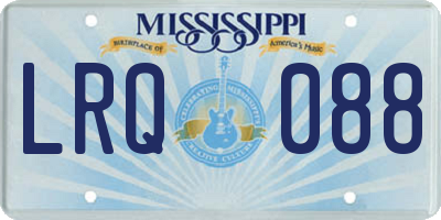 MS license plate LRQ088