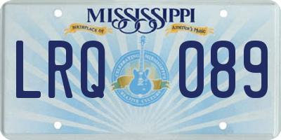 MS license plate LRQ089