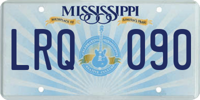 MS license plate LRQ090