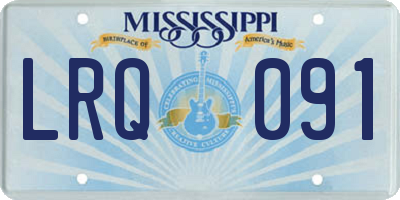MS license plate LRQ091