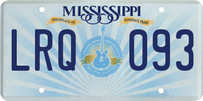 MS license plate LRQ093