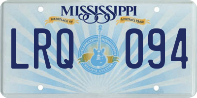 MS license plate LRQ094