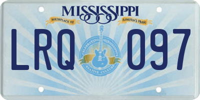 MS license plate LRQ097