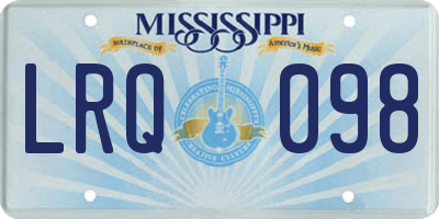 MS license plate LRQ098