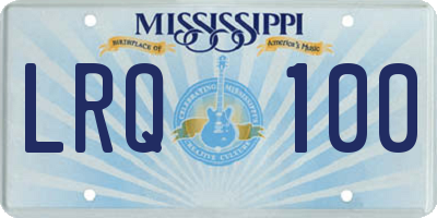 MS license plate LRQ100
