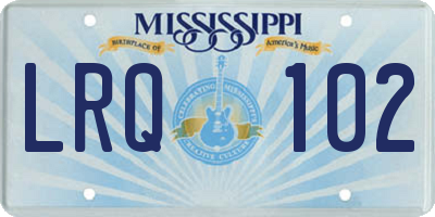 MS license plate LRQ102
