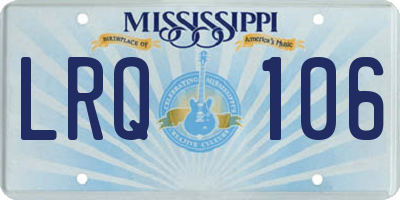 MS license plate LRQ106