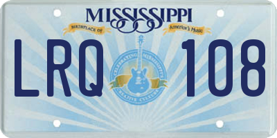 MS license plate LRQ108