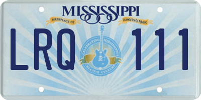 MS license plate LRQ111