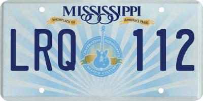 MS license plate LRQ112