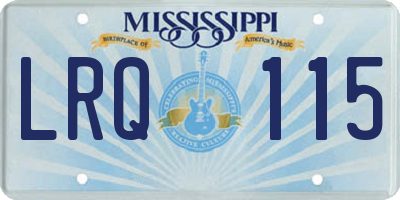 MS license plate LRQ115