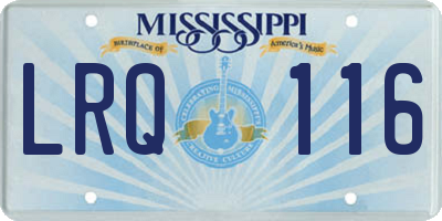 MS license plate LRQ116