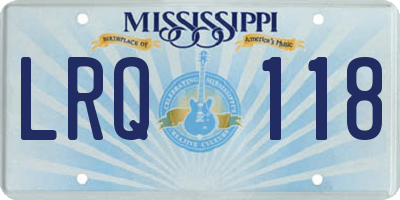 MS license plate LRQ118