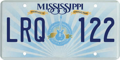 MS license plate LRQ122