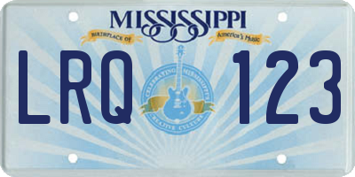 MS license plate LRQ123