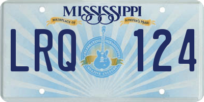 MS license plate LRQ124
