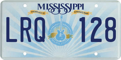 MS license plate LRQ128