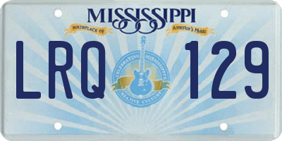 MS license plate LRQ129