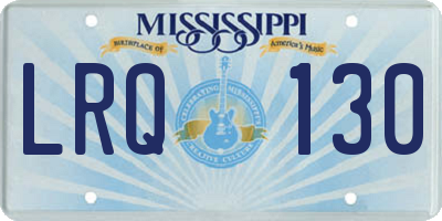 MS license plate LRQ130