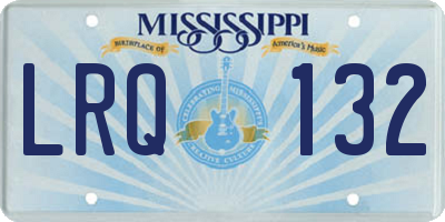 MS license plate LRQ132