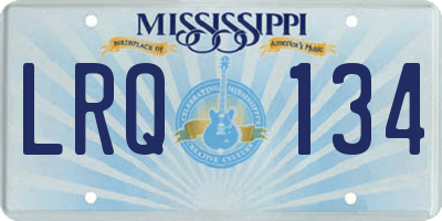 MS license plate LRQ134