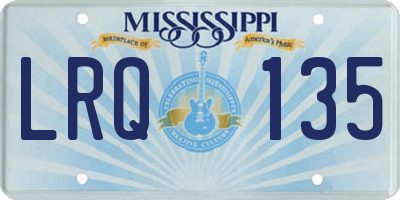 MS license plate LRQ135