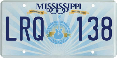 MS license plate LRQ138