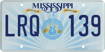 MS license plate LRQ139