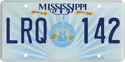MS license plate LRQ142