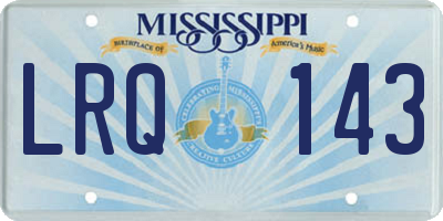 MS license plate LRQ143
