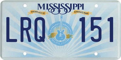 MS license plate LRQ151