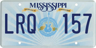 MS license plate LRQ157