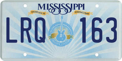 MS license plate LRQ163