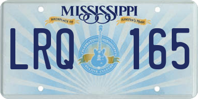 MS license plate LRQ165