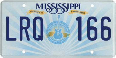 MS license plate LRQ166