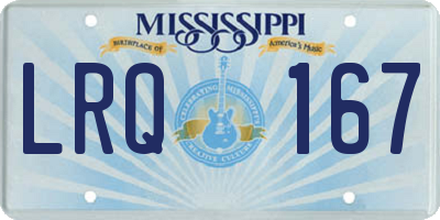 MS license plate LRQ167
