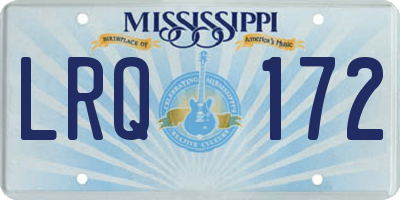 MS license plate LRQ172