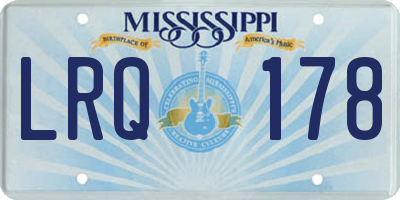 MS license plate LRQ178