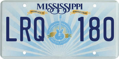 MS license plate LRQ180