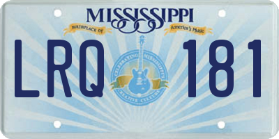 MS license plate LRQ181