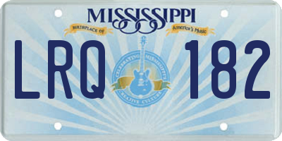 MS license plate LRQ182