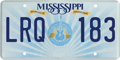 MS license plate LRQ183