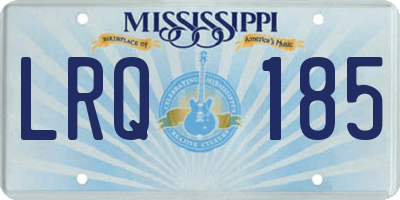 MS license plate LRQ185