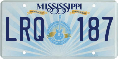 MS license plate LRQ187