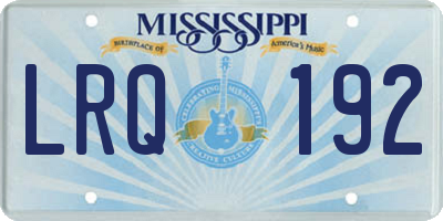 MS license plate LRQ192