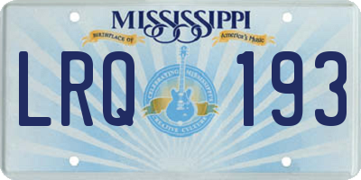 MS license plate LRQ193